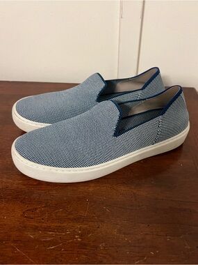 Rothy's The Original Light Blue and Navy Slip-On Loafers size 7